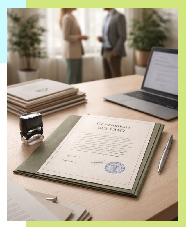 Сертификат без ГМО в Раменском от 7604 р. оформить срочно Алешин-Рмн